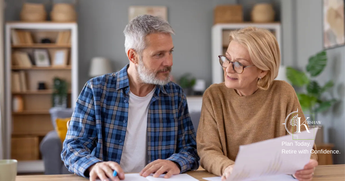 older couple looking at papers